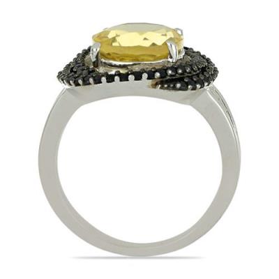 BUY BRAZILIAN CITRINE GEMSTONE BIG STONE RING IN 925 SILVER